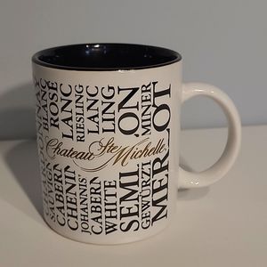 Chateau Ste Michelle Coffee Mug with various types of wines on it-New